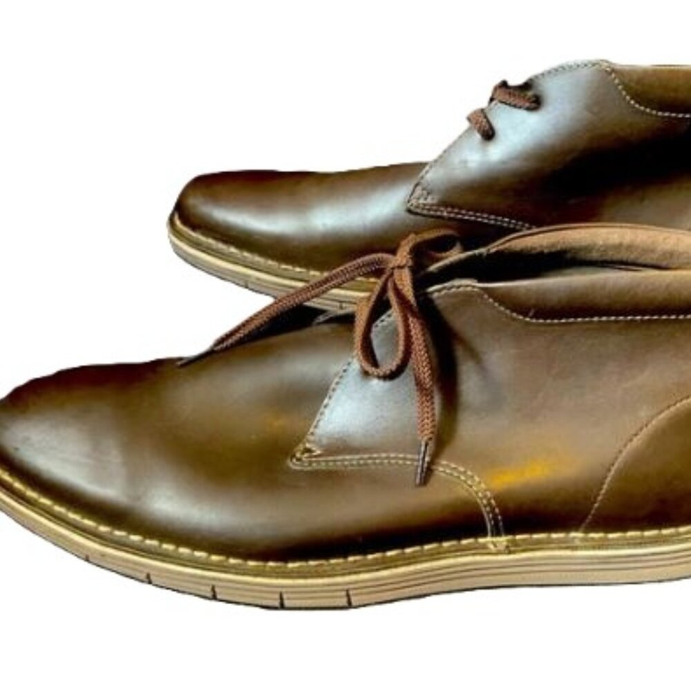 New Clarks Forge Stride Dark Brown Leather Chukka Boots sz 15
